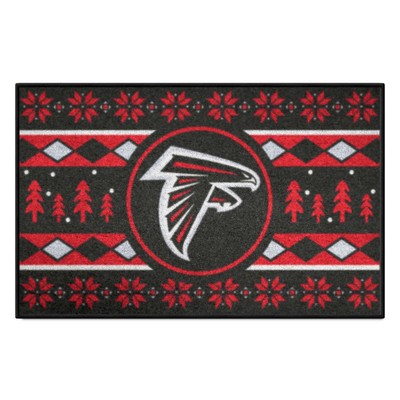 Fan Mats  LLC Atlanta Falcons Holiday Sweater Starter Mat Accent Rug - 19in. x 30in. Black