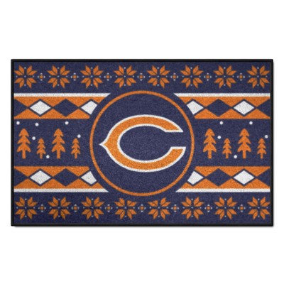 Fan Mats  LLC Chicago Bears Holiday Sweater Starter Mat Accent Rug - 19in. x 30in. Navy