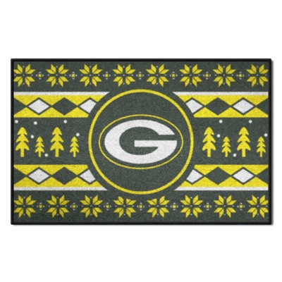 Fan Mats  LLC Green Bay Packers Holiday Sweater Starter Mat Accent Rug - 19in. x 30in. Green