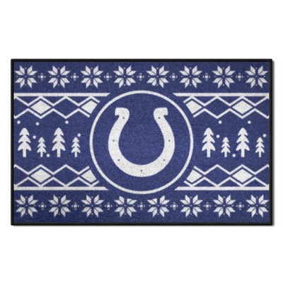Fan Mats  LLC Indianapolis Colts Holiday Sweater Starter Mat Accent Rug - 19in. x 30in. Blue