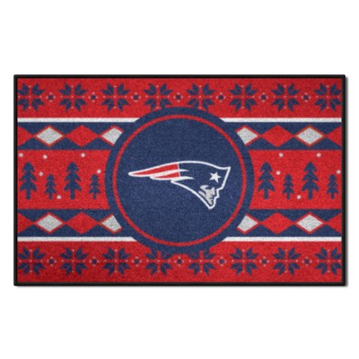 Fan Mats  LLC New England Patriots Holiday Sweater Starter Mat Accent Rug - 19in. x 30in. Red