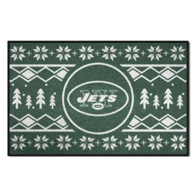 Fan Mats  LLC New York Jets Holiday Sweater Starter Mat Accent Rug - 19in. x 30in. Green