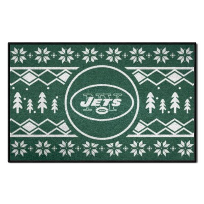 Fan Mats  LLC New York Jets Holiday Sweater Starter Mat Accent Rug - 19in. x 30in. Green