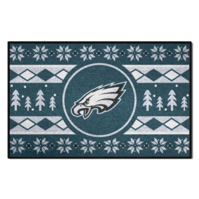 Fan Mats  LLC Philadelphia Eagles Holiday Sweater Starter Mat Accent Rug - 19in. x 30in. Green