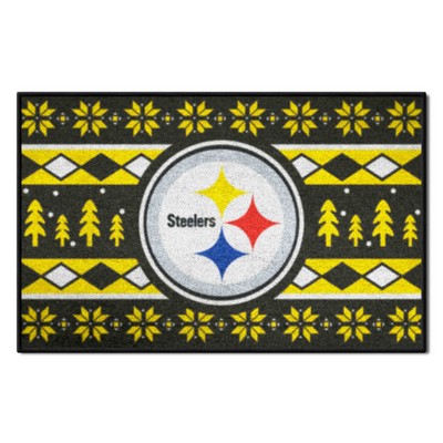 Fan Mats  LLC Pittsburgh Steelers Starter Mat Holiday Sweater Black