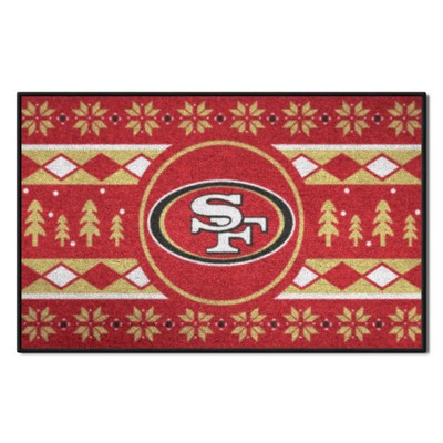 Fan Mats  LLC San Francisco 49ers Holiday Sweater Starter Mat Accent Rug - 19in. x 30in. Red