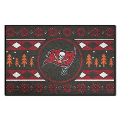 Fan Mats  LLC Tampa Bay Buccaneers Holiday Sweater Starter Mat Accent Rug - 19in. x 30in. Brown