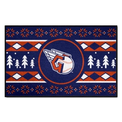 Fan Mats  LLC Cleveland Guardians Holiday Sweater Starter Mat Accent Rug - 19in. x 30in. Navy
