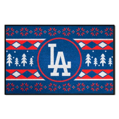 Fan Mats  LLC Los Angeles Dodgers Starter Mat Holiday Sweater Blue