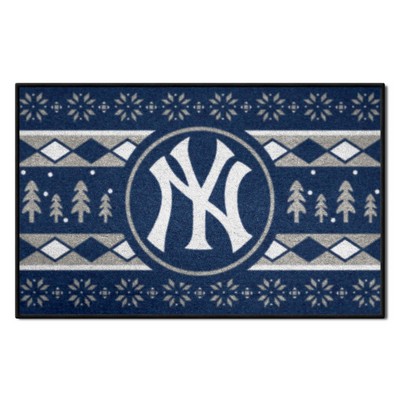 Fan Mats  LLC New York Yankees Starter Mat Holiday Sweater Navy