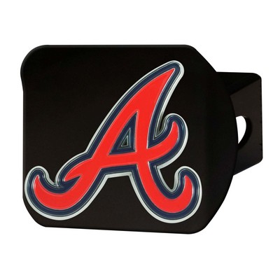 Fan Mats  LLC Atlanta Braves Color Hitch Cover Black Black
