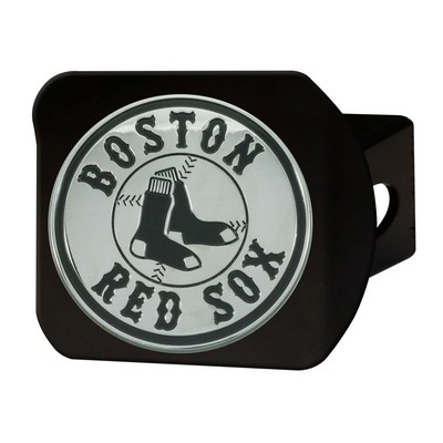 Fan Mats  LLC Boston Red Sox Black Metal Hitch Cover with Metal Chrome 3D Emblem Black