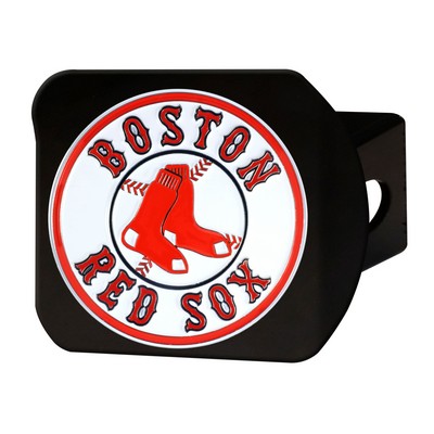 Fan Mats  LLC Boston Red Sox Black Metal Hitch Cover - 3D Color Emblem Black