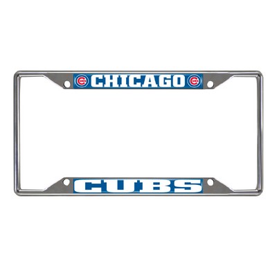 Fan Mats  LLC Chicago Cubs Chrome Metal License Plate Frame, 6.25in x 12.25in Blue