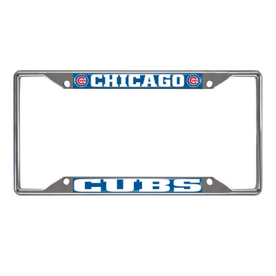 Fan Mats  LLC Chicago Cubs License Plate Frame Blue