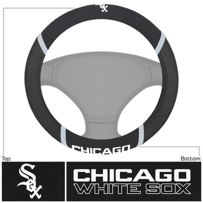 Fan Mats  LLC Chicago White Sox Steering Wheel Cover Black