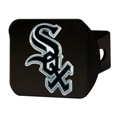 Fan Mats  LLC Chicago White Sox Black Metal Hitch Cover - 3D Color Emblem Black