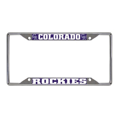 Fan Mats  LLC Colorado Rockies Chrome Metal License Plate Frame, 6.25in x 12.25in Purple
