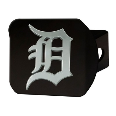 Fan Mats  LLC Detroit Tigers Black Metal Hitch Cover with Metal Chrome 3D Emblem Black