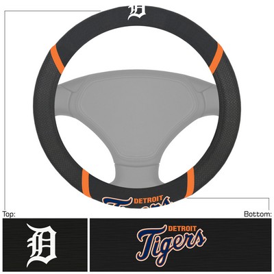Fan Mats  LLC Detroit Tigers Embroidered Steering Wheel Cover Black