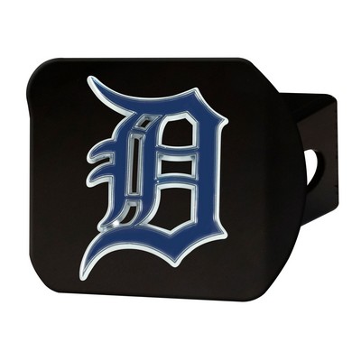 Fan Mats  LLC Detroit Tigers Black Metal Hitch Cover - 3D Color Emblem Black