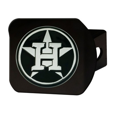 Fan Mats  LLC Houston Astros Black Metal Hitch Cover with Metal Chrome 3D Emblem Black