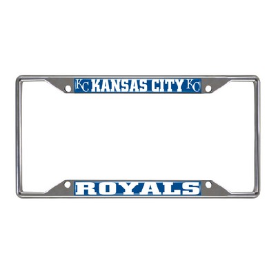 Fan Mats  LLC Kansas City Royals Chrome Metal License Plate Frame, 6.25in x 12.25in Blue