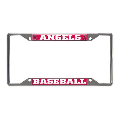 Fan Mats  LLC Los Angeles Angels Chrome Metal License Plate Frame, 6.25in x 12.25in Blue