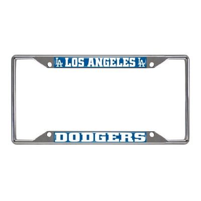 Fan Mats  LLC Los Angeles Dodgers Chrome Metal License Plate Frame, 6.25in x 12.25in Blue
