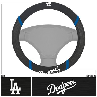 Fan Mats  LLC Los Angeles Dodgers Embroidered Steering Wheel Cover Black