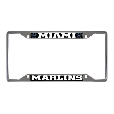 Fan Mats  LLC Miami Marlins License Plate Frame Black