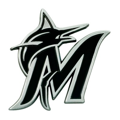 Fan Mats  LLC Miami Marlins Chrome Emblem Chrome