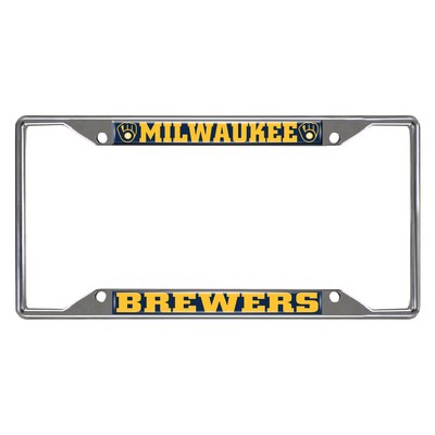 Fan Mats  LLC Milwaukee Brewers License Plate Frame Yellow