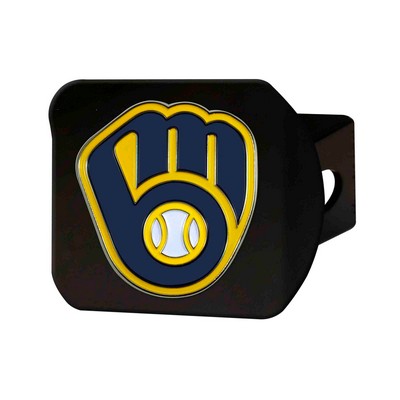 Fan Mats  LLC Milwaukee Brewers Color Hitch Cover Black Black