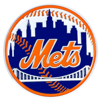 Fan Mats  LLC New York Mets 3D Color Metal Emblem Orange
