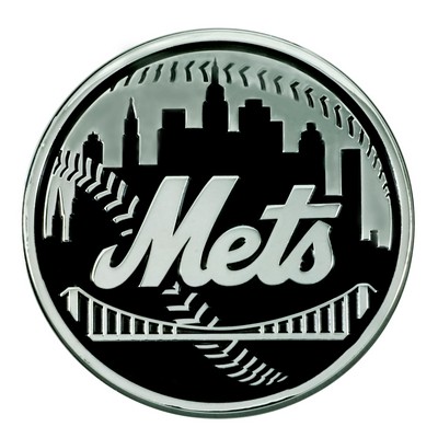 Fan Mats  LLC New York Mets 3D Chrome Metal Emblem Chrome