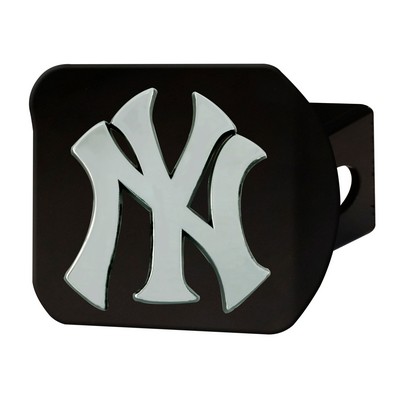 Fan Mats  LLC New York Yankees Black Metal Hitch Cover with Metal Chrome 3D Emblem Black