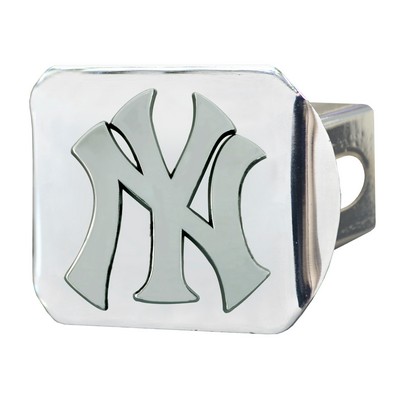 Fan Mats  LLC New York Yankees Chrome Metal Hitch Cover with Chrome Metal 3D Emblem Chrome