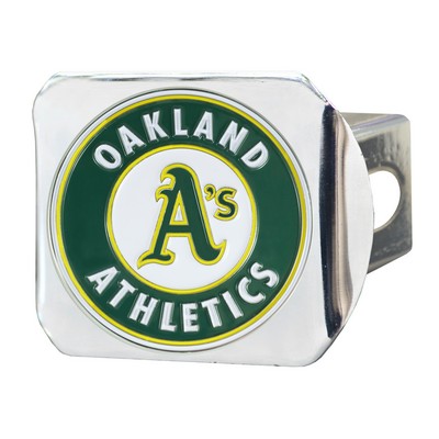 Fan Mats  LLC Oakland Athletics Hitch Cover - 3D Color Emblem Chrome