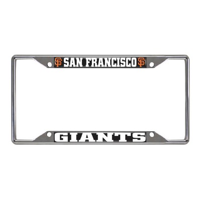 Fan Mats  LLC San Francisco Giants Chrome Metal License Plate Frame, 6.25in x 12.25in Black