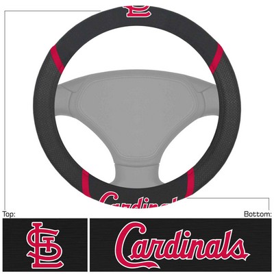 Fan Mats  LLC St. Louis Cardinals Steering Wheel Cover Black
