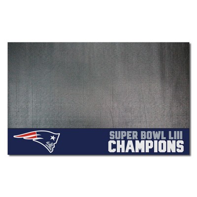 Fan Mats  LLC New England Patriots Vinyl Grill Mat - 26in. x 42in., 2019 Super Bowl LIII Champions  Navy
