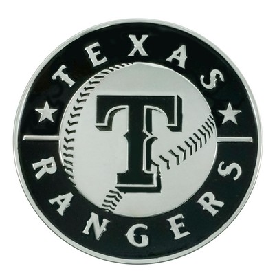 Fan Mats  LLC Texas Rangers 3D Chrome Metal Emblem Chrome