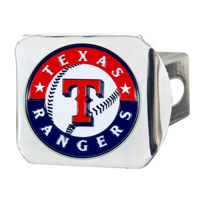 Fan Mats  LLC Texas Rangers Hitch Cover - 3D Color Emblem Chrome