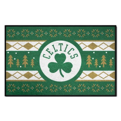 Fan Mats  LLC Boston Celtics Holiday Sweater Starter Mat Accent Rug - 19in. x 30in. Green