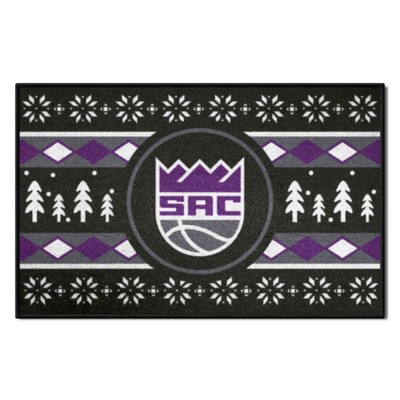 Fan Mats  LLC Sacramento Kings Holiday Sweater Starter Mat Accent Rug - 19in. x 30in. Black