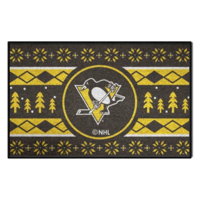 Fan Mats  LLC Pittsburgh Penguins Starter Mat Holiday Sweater Black