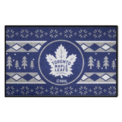 Fan Mats  LLC Toronto Maple Leafs Holiday Sweater Starter Mat Accent Rug - 19in. x 30in. Royal