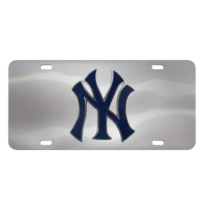 Fan Mats  LLC New York Yankees 3D Stainless Steel License Plate Stainless Steel