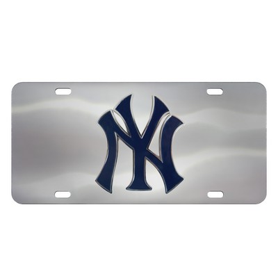 Fan Mats  LLC New York Yankees Diecast License Plate Stainless Steel